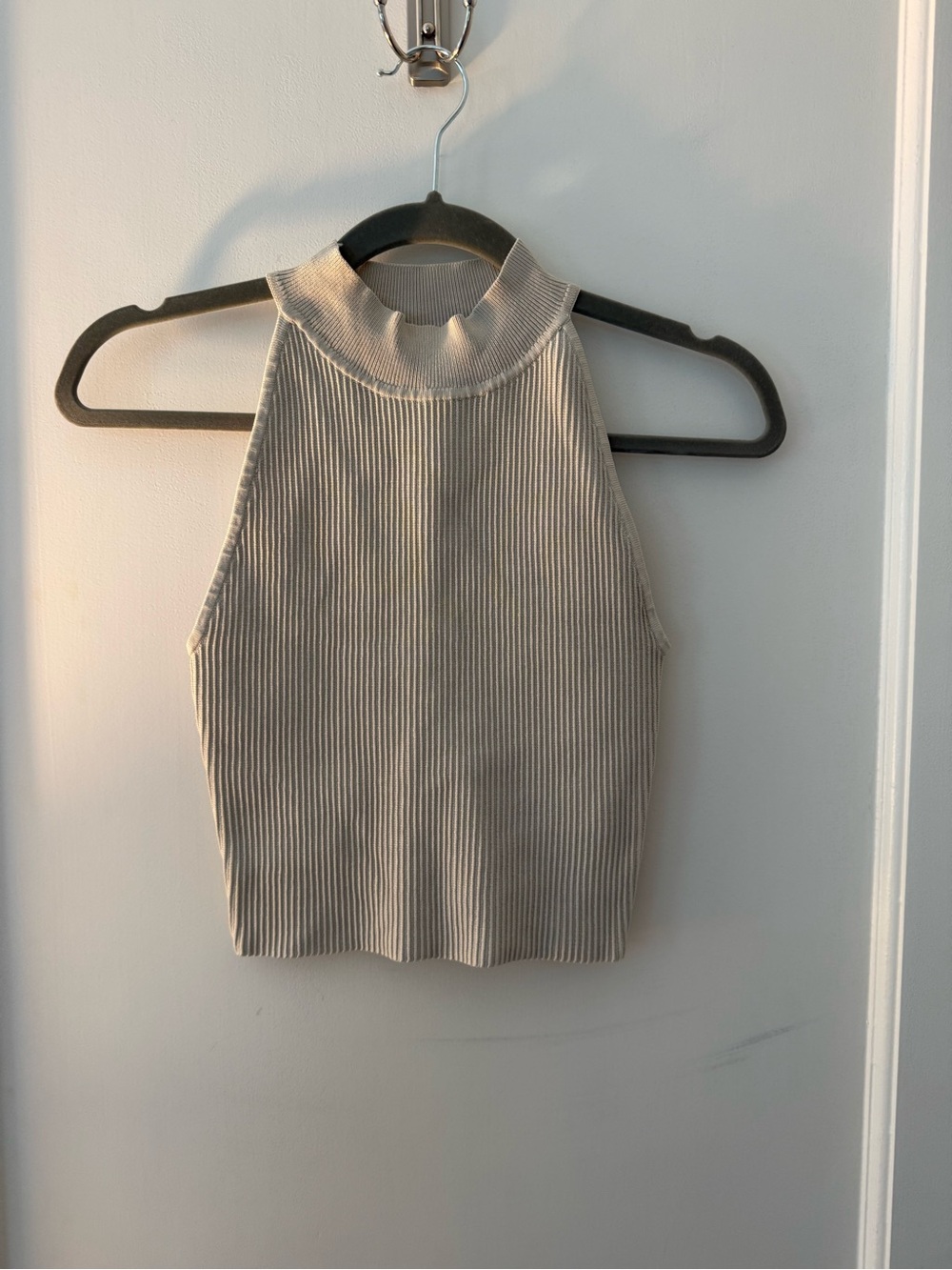 Aritzia Babaton Beige Sculpt Knit Top